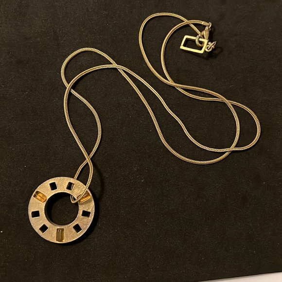 Designer Givenchy Gold Crystal Coin Long Necklace - Picture 8 of 10